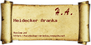 Heidecker Aranka névjegykártya