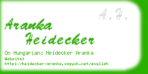 aranka heidecker business card